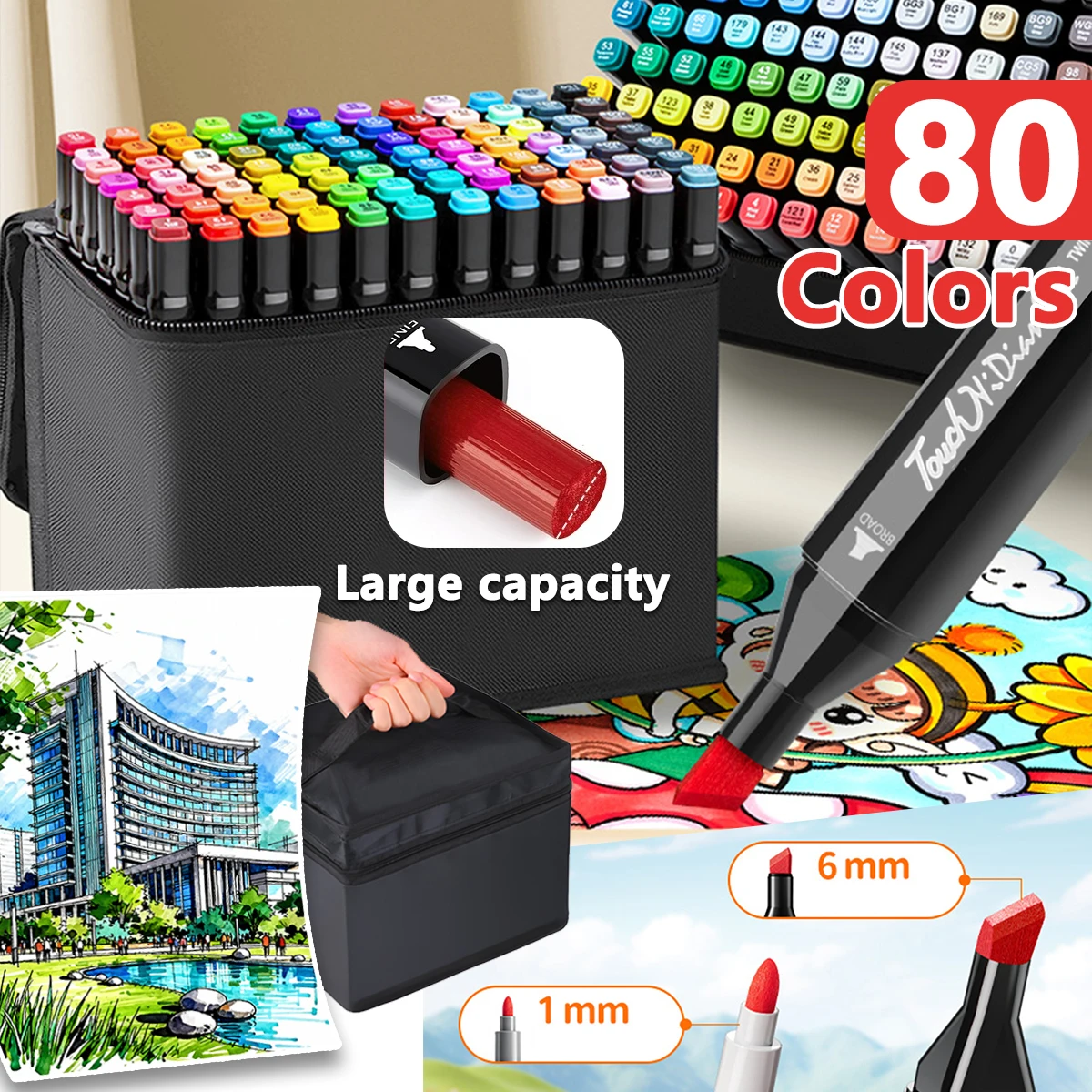 

80 Colors Double Headed Marker Pen Set for Draw Sketching Oily Tip Based Markers Graffiti Manga School Art Supplies Art Marker