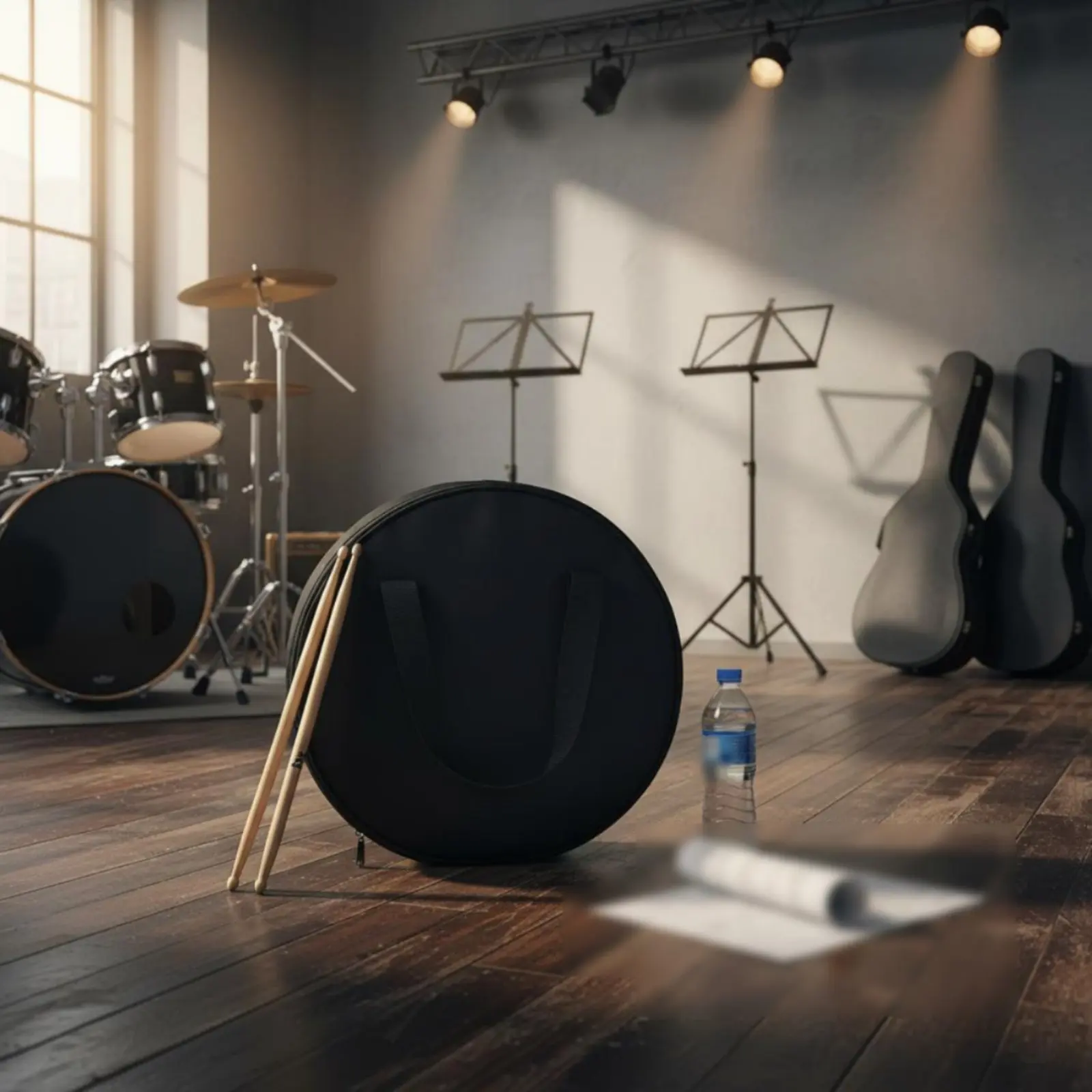 12-inch-drum-pad-bag-waterproof-drum-pad-carrying-bag-musical-instrument-accessory-drumstick-pocket-padded-for-students-travel