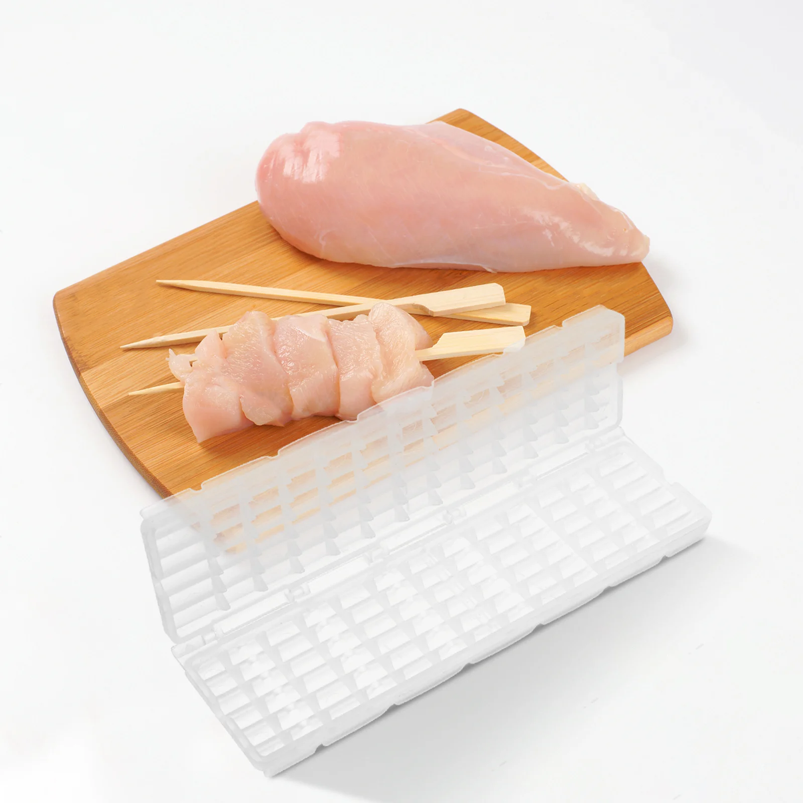 

4Pcs Meat Skewers Maker Portable Bbq Kebab Press Tool for Home Chicken Steak Grilling Outdoor Kitchen Cooking Equipment