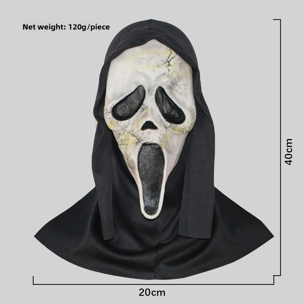 اللاتكس الصراخ Ghostface قناع الرعب كامل قناع الرأس المزحة تأثيري حلي فيلم مخيف Ghostface الدعائم ديكور المنزل لوازم الحفلات