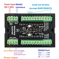 RS485 ESP32 Din Rail Mounting Expansion Board DC 7-30V Power Input 5V 3.3V Output for WIFI BT IOT MQTT HTTP Smart Home DIY