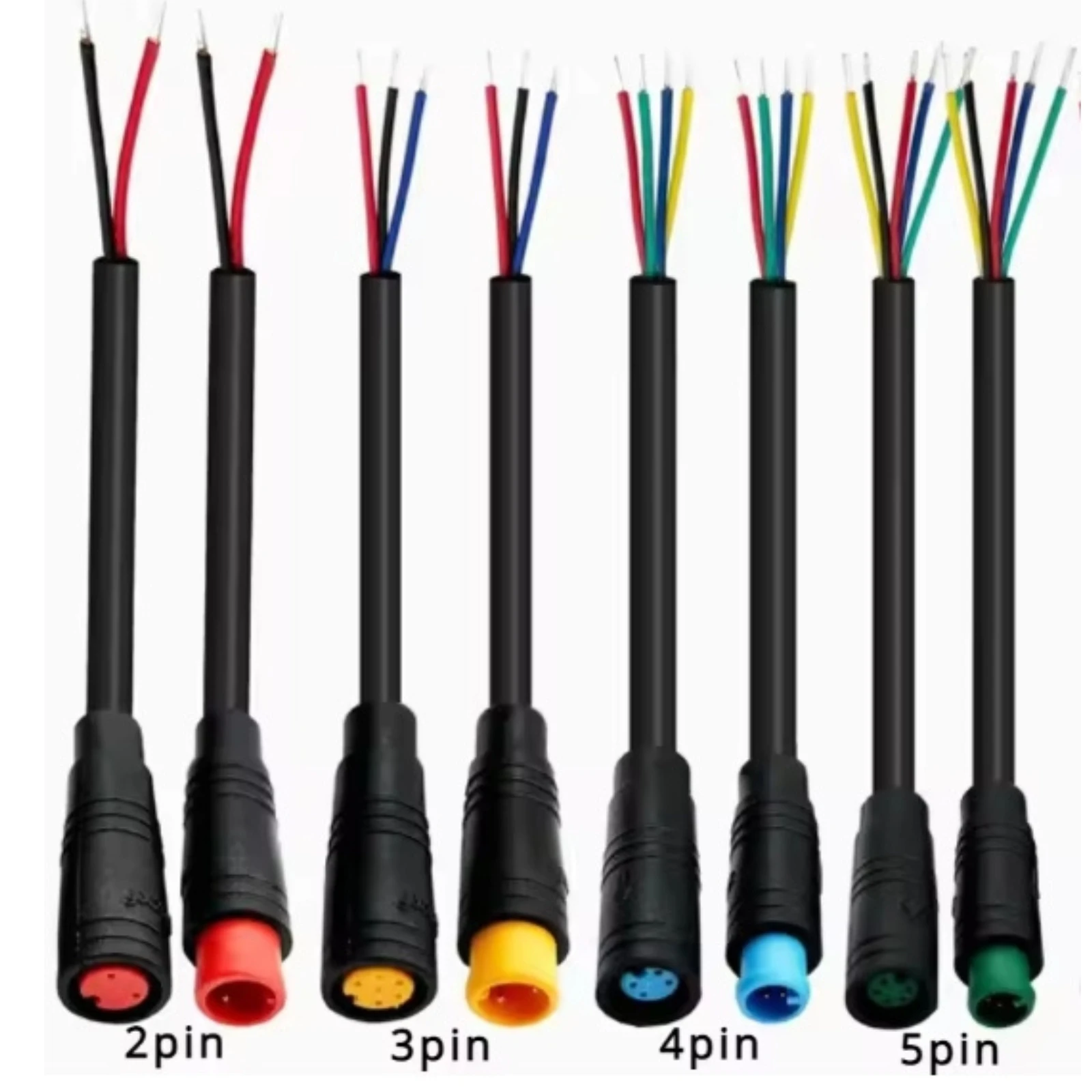 Ebike Cables - 2/3/4/5/8/9 Pins Electric Bike Extension Cables for Motor, Brakes, Gear Sensor, Display, Controller, and Throttle
