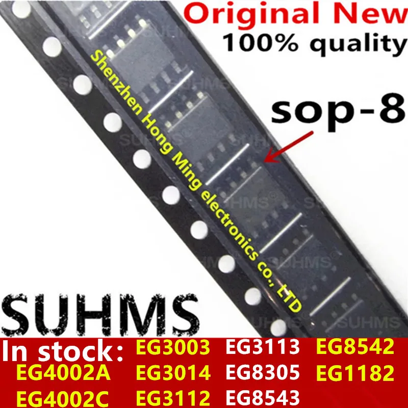 (10piece) 100% New EG3003 EG3014 EG3112 EG3113 EG8305 EG8543 EG8542 EG1182 EG4002A EG4002C sop-8 Chipset