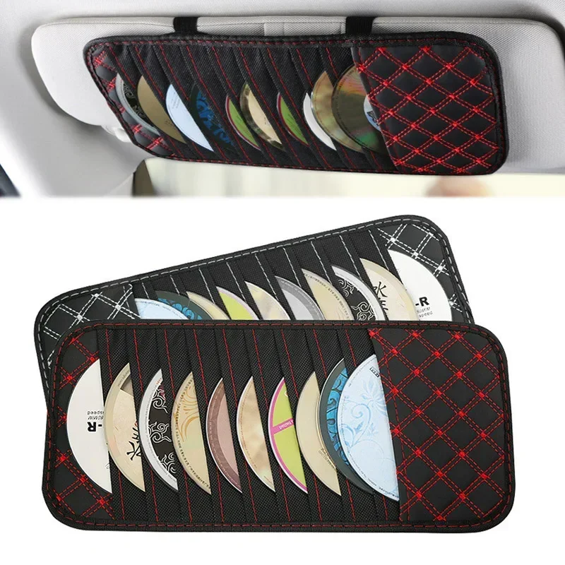 DVD Storage Case Car Sun Visor CD Disc Holder CD DVD Storage Pouch Bag Vehicle Organizer Auto Interior Accessories