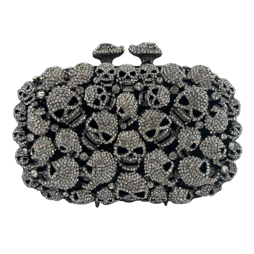 

Skull Crystal Skull Skull Diamond Dinner Bag Halloween Banquet Full Of Diamonds Women's Bag Rhinestone Purse Carteras Para Mujer