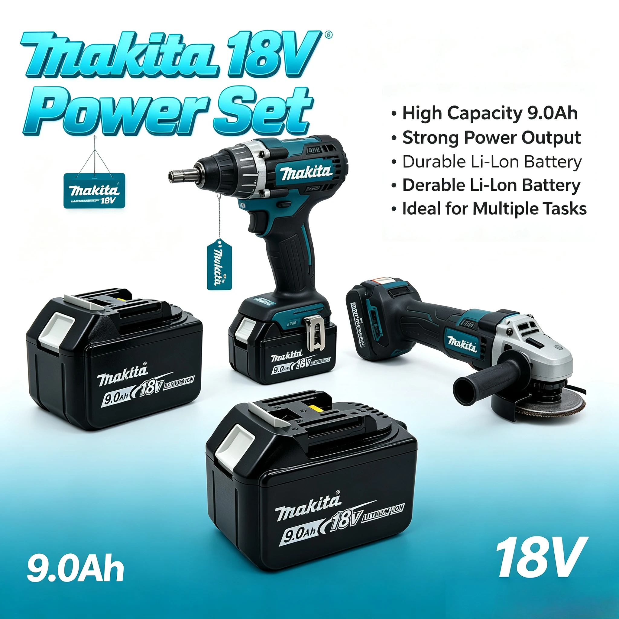 Makita 18V 9.0Ah BL1890 Lithium Battery Fit DHP487 DJV182 DHR202 DUB185 Drill Blower Multi Safety Protection Circuit for  Work