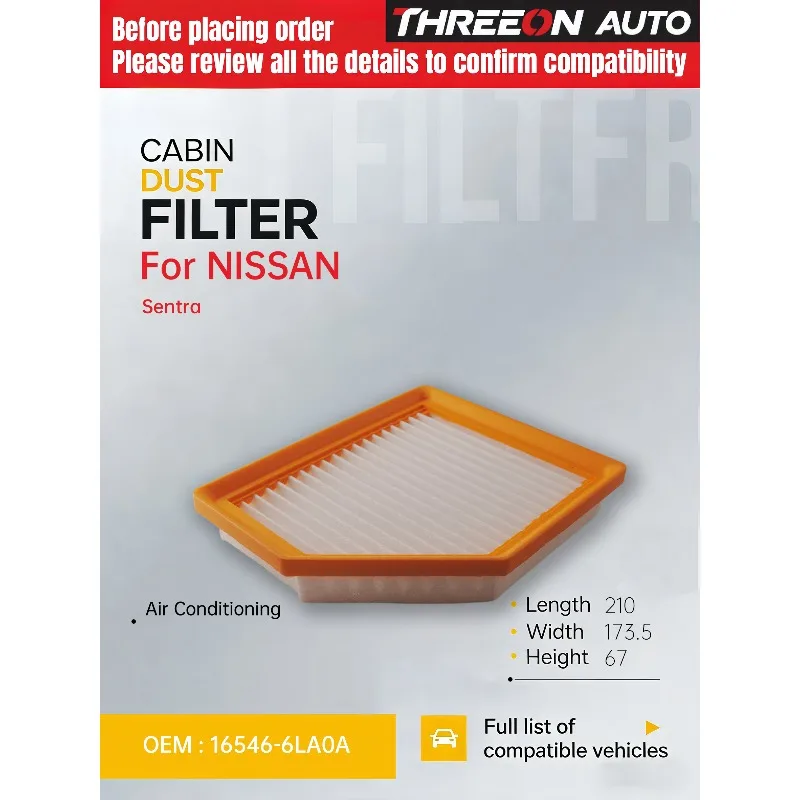 

Воздушный фильтр THREEON AUTO TOA2120 16546-6LA0A 165466LA0A для Nissan Sentra 2020-2024 2.0L 16546-6LA0A