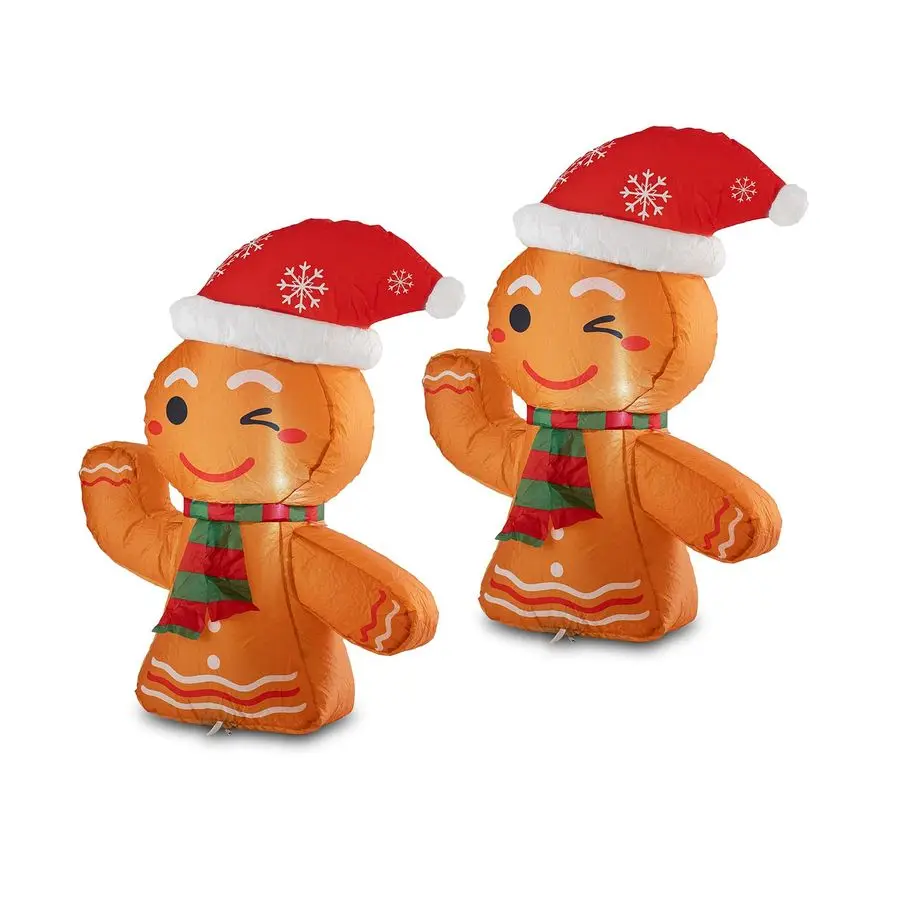 

Inflatable Car Decoration Gingerbread Car Buddy with 12V Car Plug, LED Lights Outdoor Christmas Decoration BlowUp Easy Setup, Xm