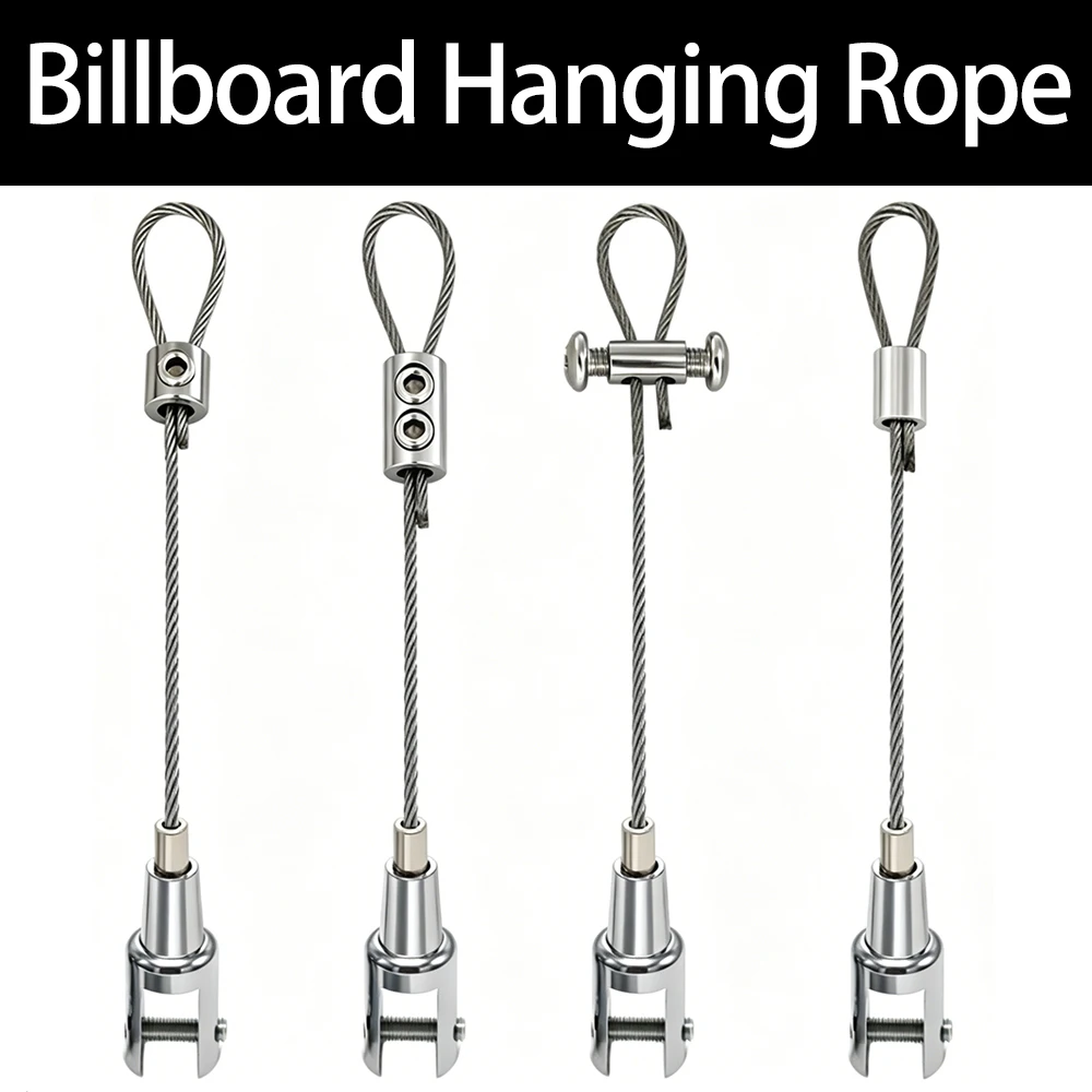 

1.5mm Stainless Steel Wire Rope Kit with Cable Clamp Clip Code for Advertising Board Ceiling Acrylic Board Fixed Hanging Rope