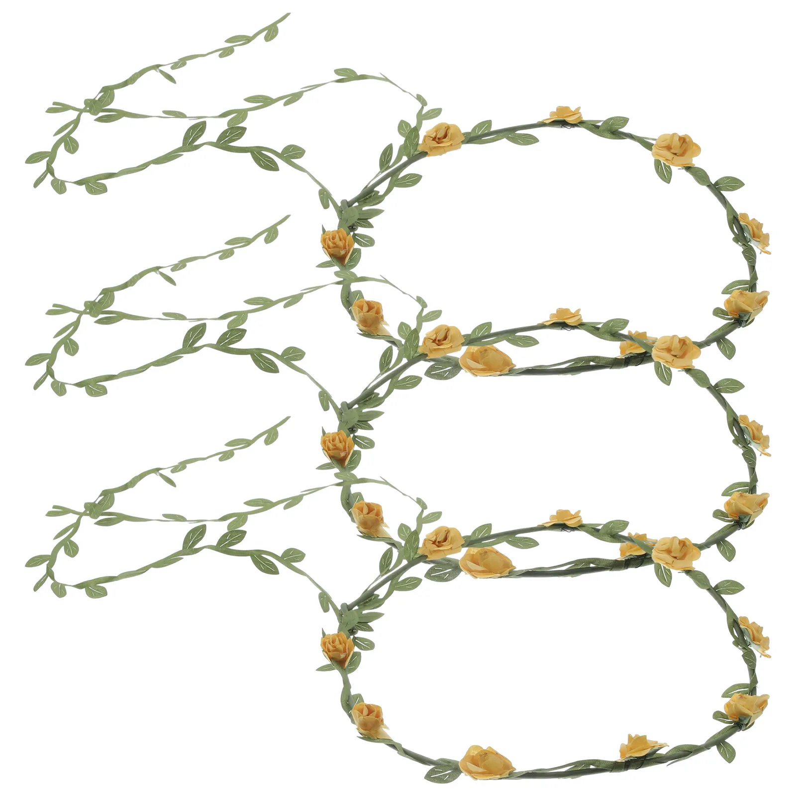 3Pcs Leaf Hair Wreath Floral Crowns Bridal Flower Garland Headbands Wedding Party Accessories Elegant Lightweight Adjustable
