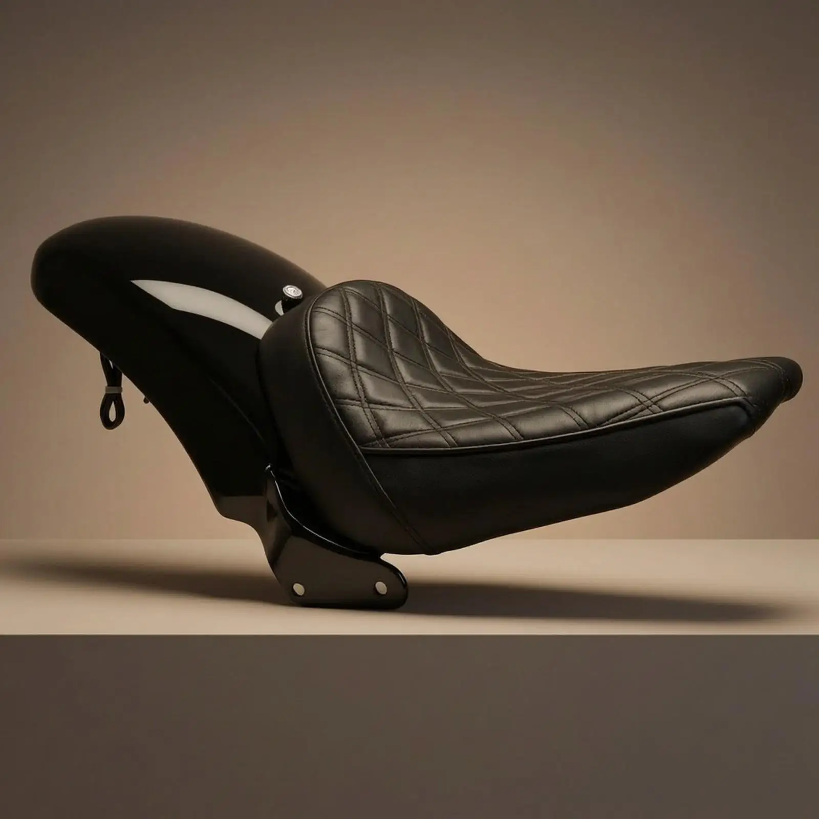 Universal Motorcycle Seat Fender Kit with Diamond Stitching and PU Leather Cushion for Retro Bike Fenders Replacement