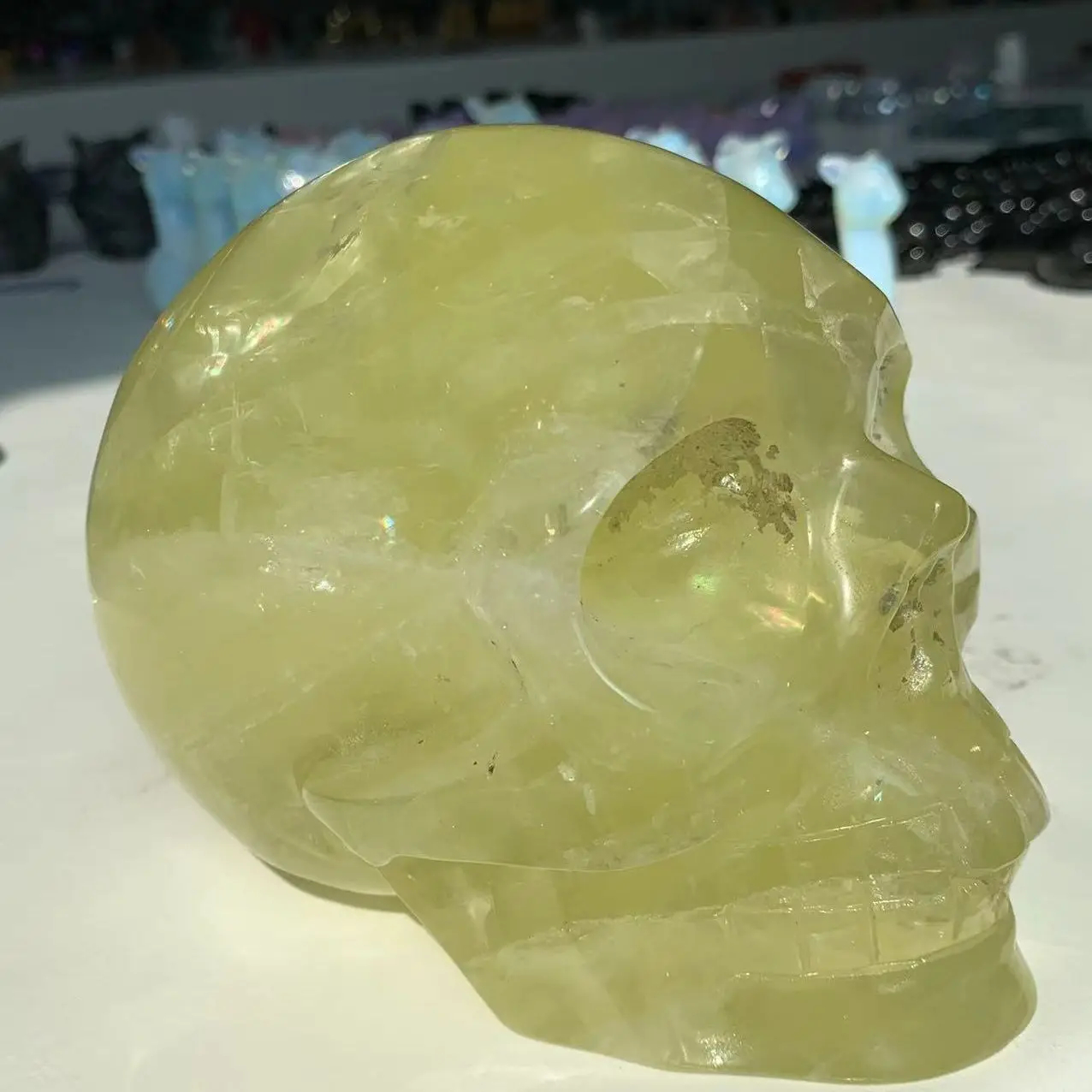 

Beautiful Natural Citrine Crystal Skull Home Decoration Gifts