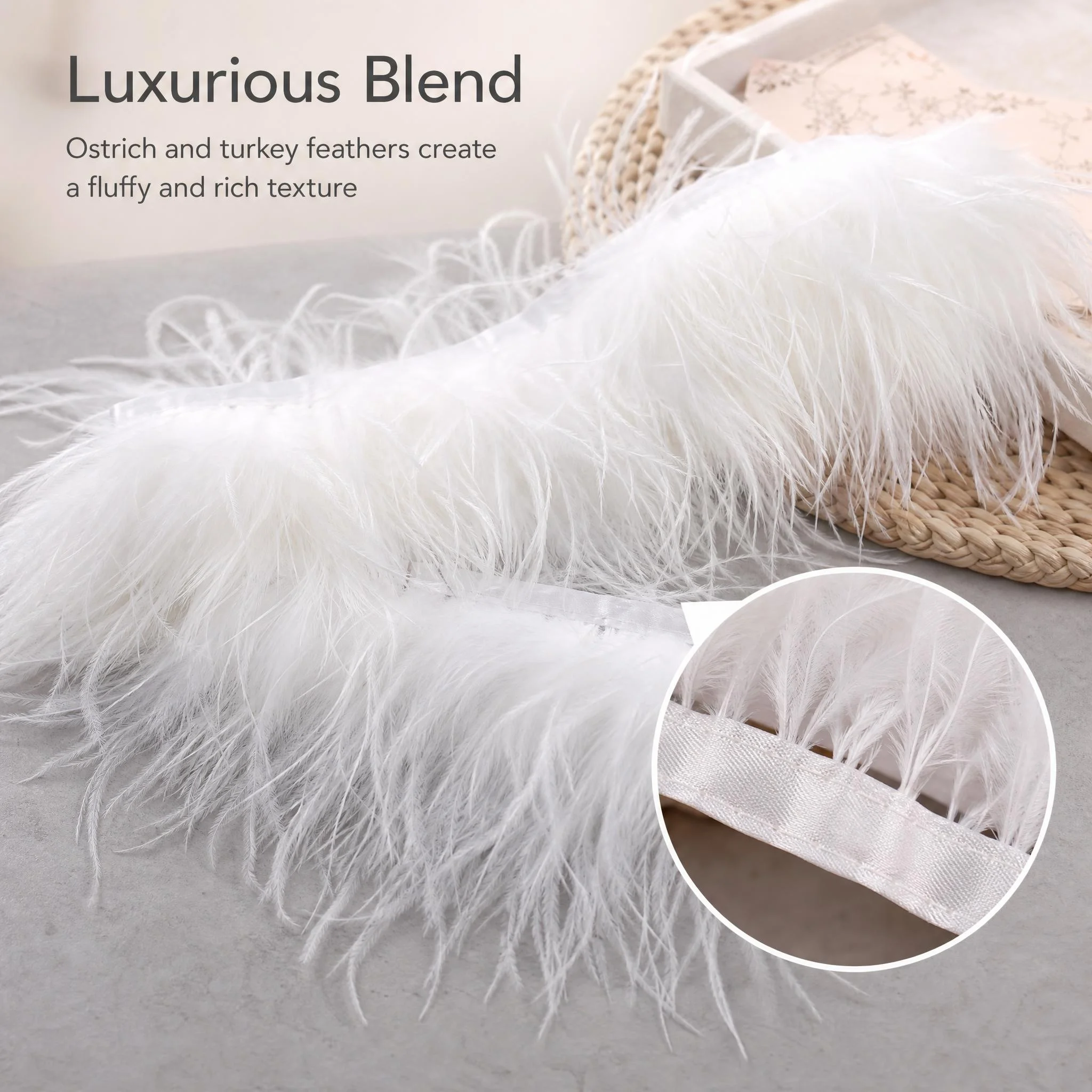 Ostrich Turkey Feather Trim 10m 10-15cm Soft Fluffy Feather Fringe DIY Sewing Costume Dress Clothing Dance Decoration