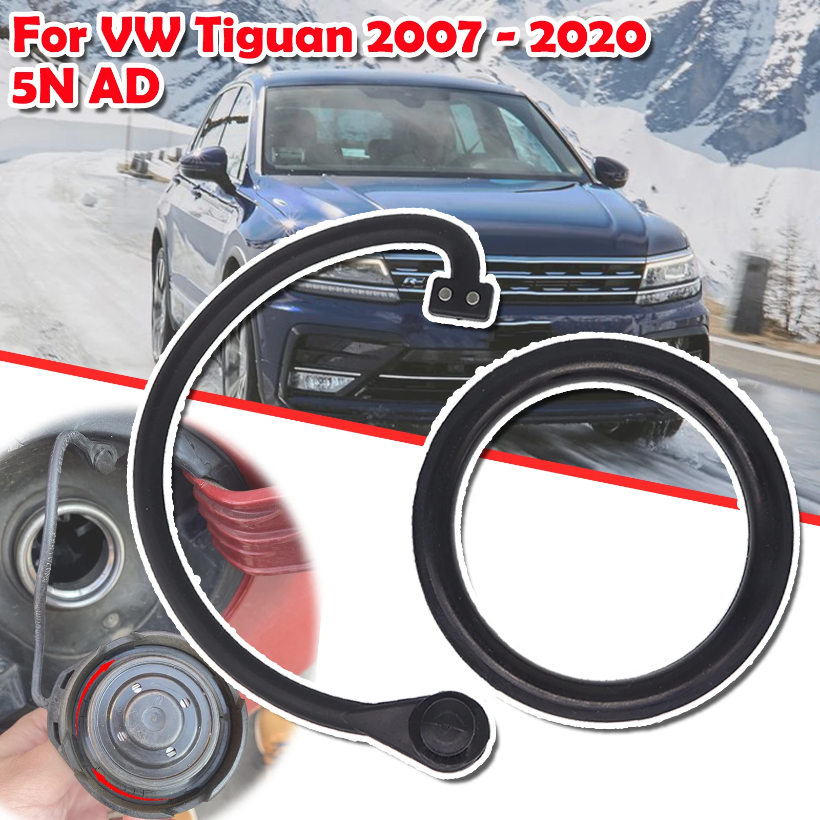 

For VW Tiguan 2007 2008 - 2020 5N AD Caravelle Multivan Fuel Tank Cap Washer Tether Ring Rope Band Repair 1J0201550A 1K0201557A