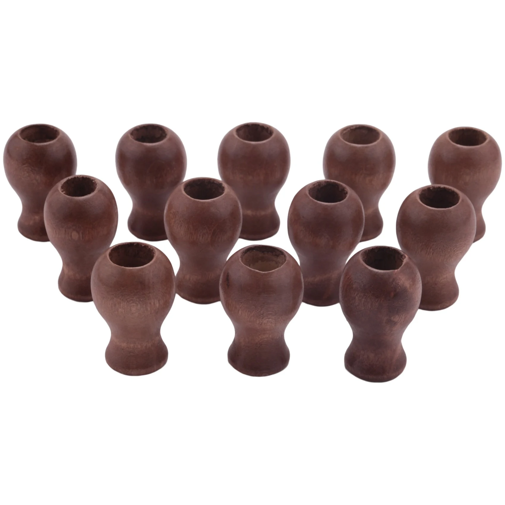 12 Pack Window Blind Wood Cord Knobs Wooden Hanging Ball Blind Small Pendants Drops Pull End for Blinds or Shades Brown