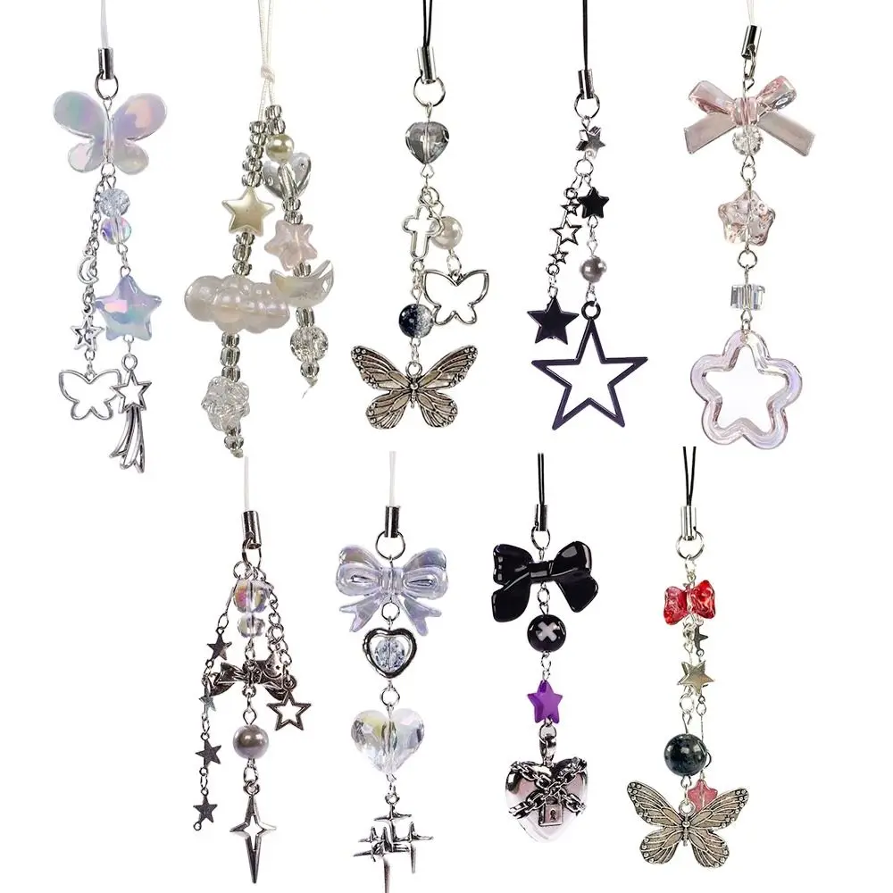 Trendy Y2K Phone Charms Butterfly Bowknot Phone Pendant Sweet Girl Phone Chain