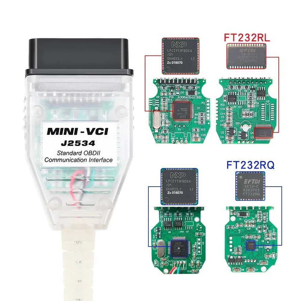 V18.00.008 Mini Vci для Toyota J2534 OBD2 автомобильный диагностический кабель FTDI чип TIS Techstream MINI-VCI OBD2 автоматический диагностический сканер