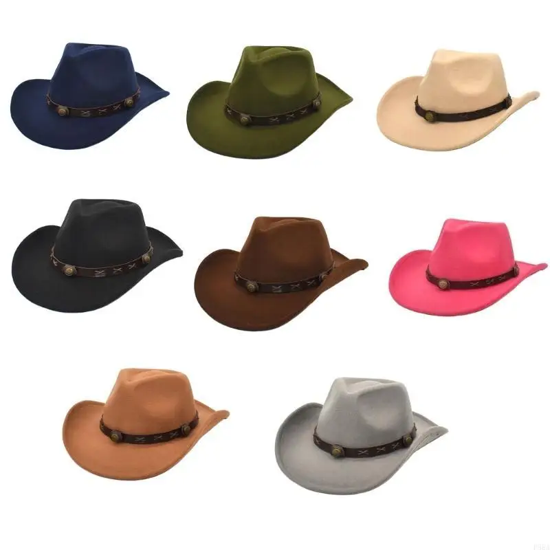 

P88A Cowboys Hat Wide Brim Top Hats Cosplay Costume Props Hat for Teens