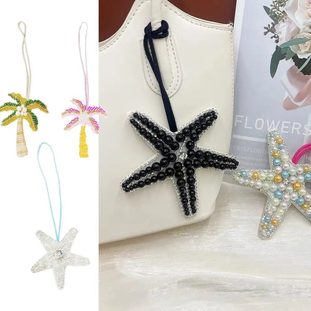 

New Coconut Tree Applique Patch Hanging Bag Rope Patches Crystal Whale Applique Lobster Sequins For Sewing Charms Bag Accesories