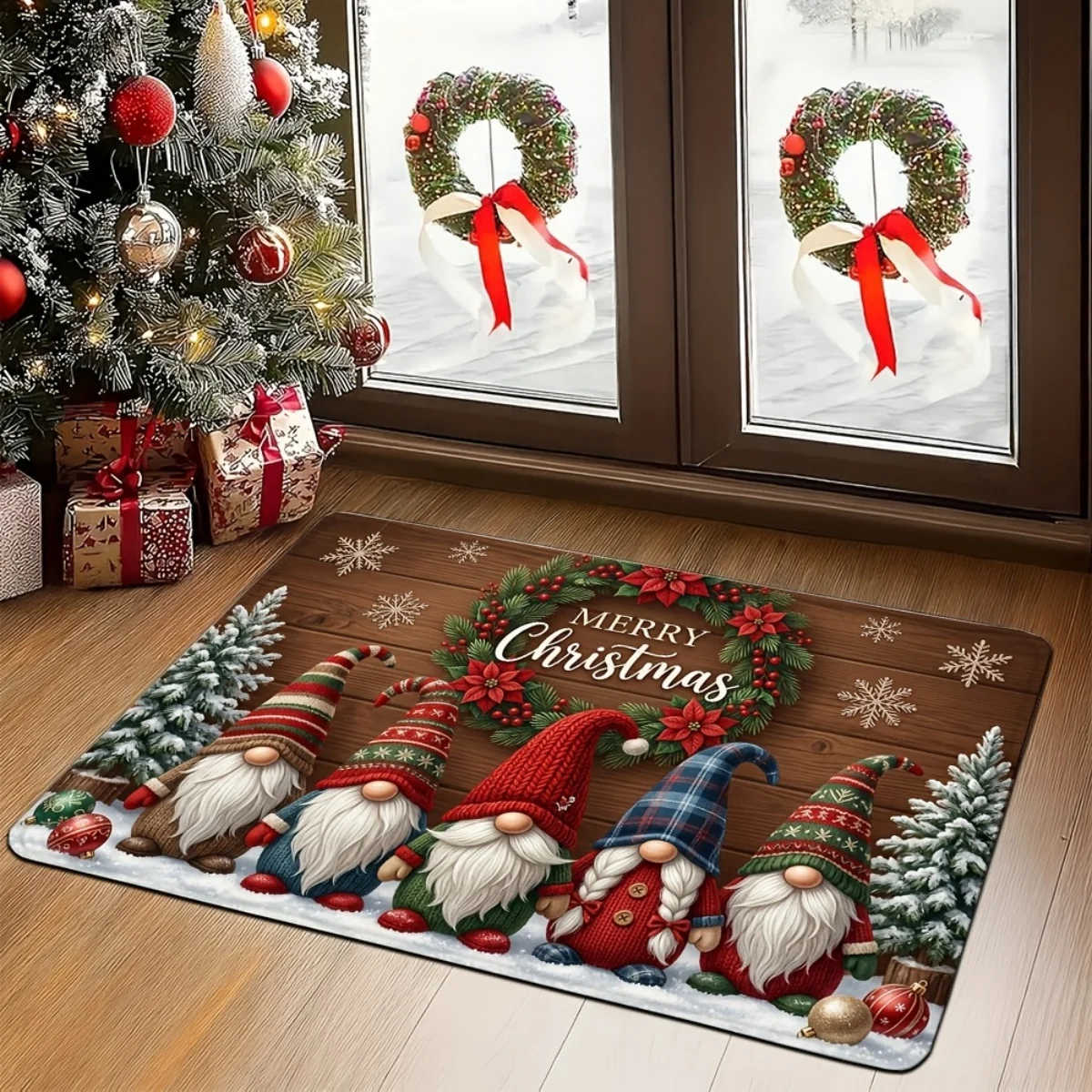 Doormat Entrance Rug Home Decor Cute Rabbit Brick Wall 2D Visual Print Floor Mat Indoor Entryway Decorative Rug