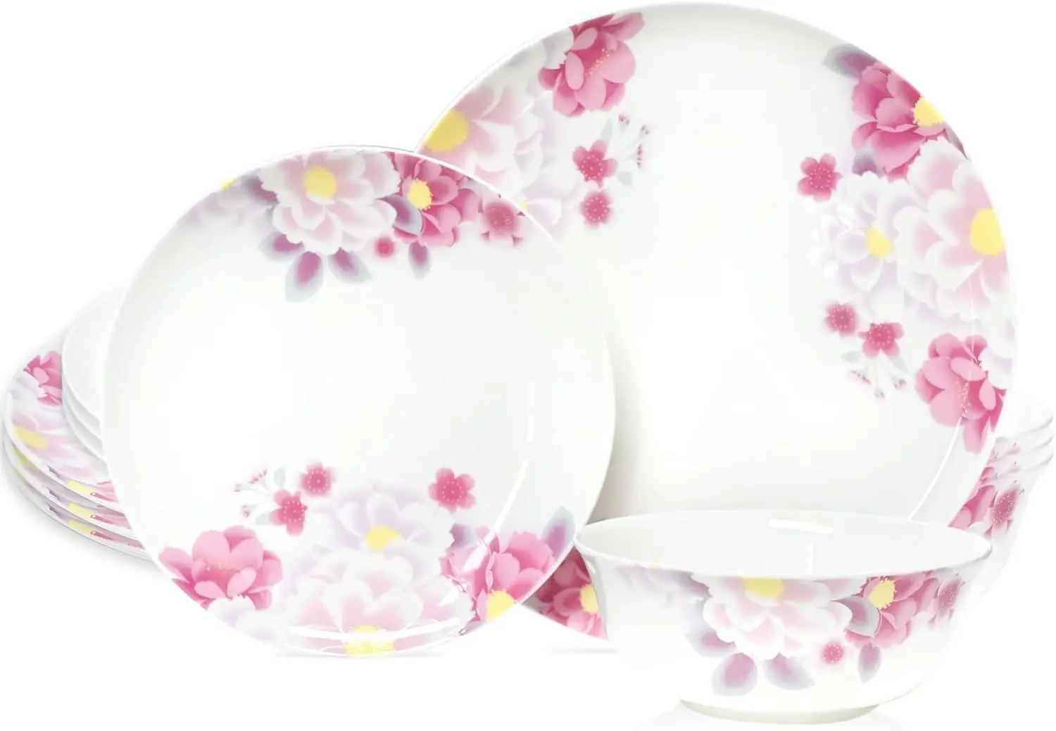 

Bone China Dinnerware Sets for 4, Floral Dinnerware Set, 12-Piece Porcelain Dinnerware Set, Dinner Plates for Kitchen Service fo