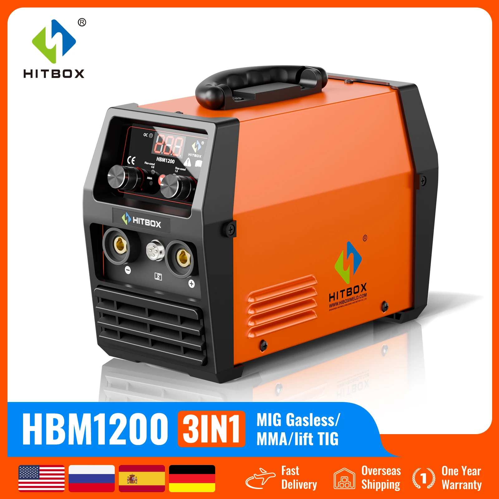 HITBOX MIG Welding Machine MMA/Lift TIG/MIG Gasless MIG CO2 Gas Multifunctional Gas/Air-less Shielded Welder Maquina de soldar