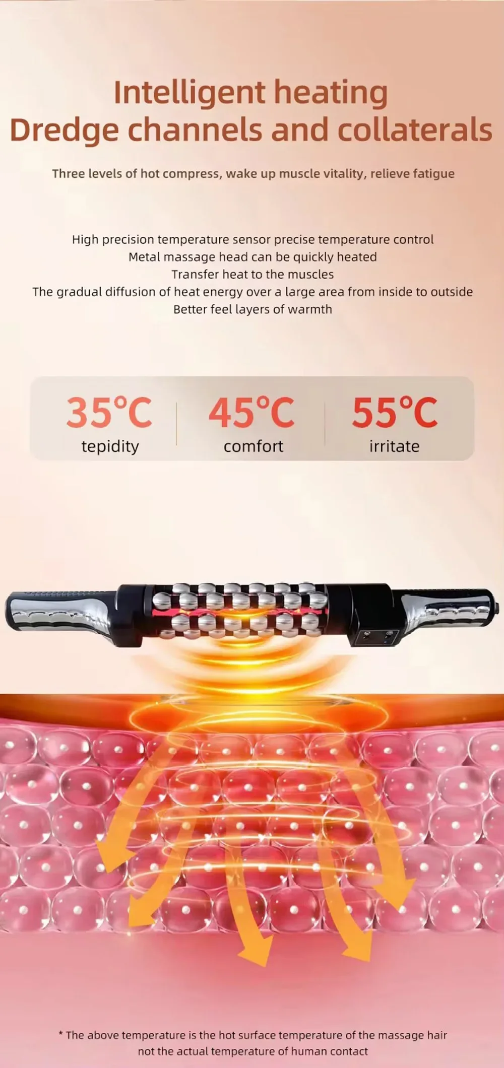 Neues 36 W entspanntes rotlicht beheiztes Massagegerät Rollmassagegerät 360 ° Rotierende innere Kugelrolle für den gesamten Körper gegen Cellulite – Detail 9