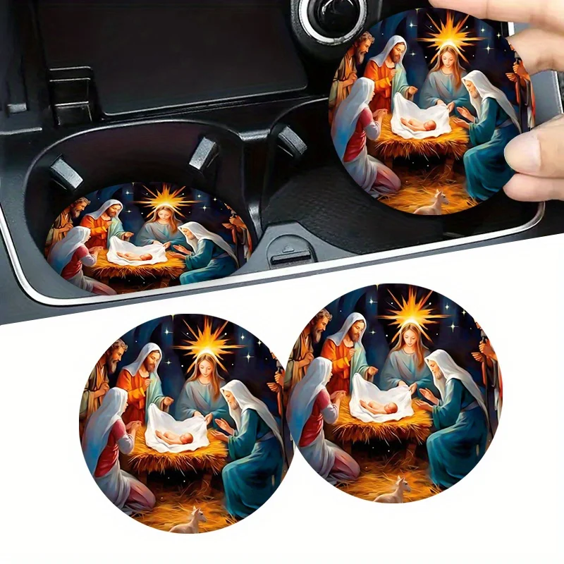 2pcs Car Coasters, Car Anti-Slip Drink Mats, Keeping Your Car Cup Holder Clean And Dry, Crawling High Quality Acrylic Coasters,