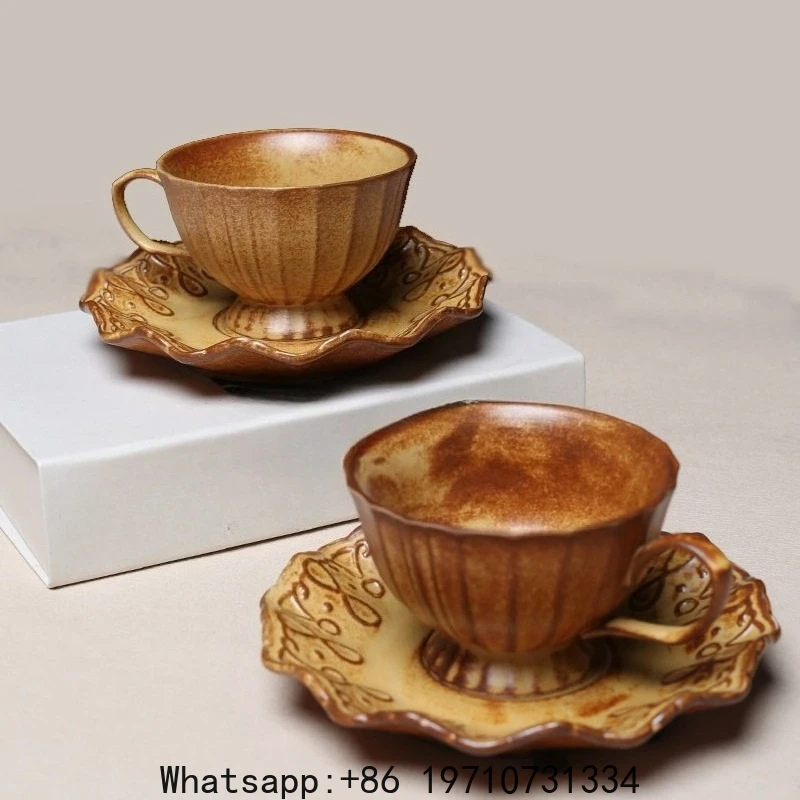

American Cup Ceramic Cup Mug Mug Walnut Cup Holder Retro