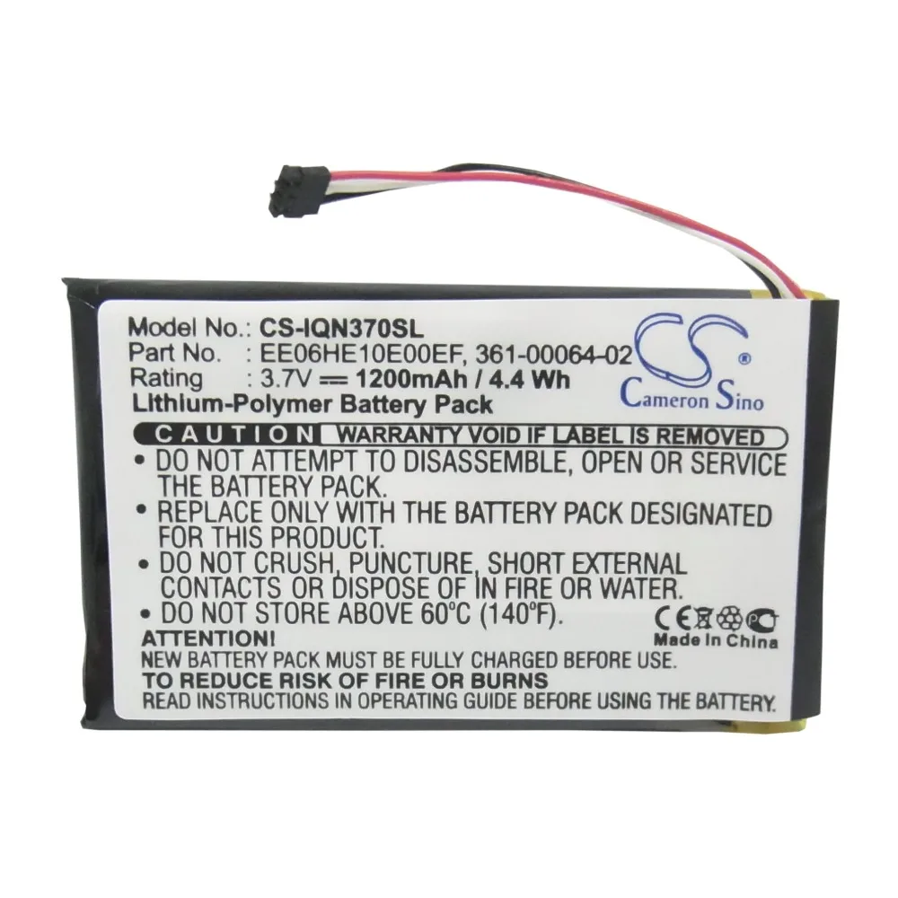 

CameronSino GPS Navigator Battery 3.7V/1200mAh For Garmin 361-00046-02 361-00064-02 EE06HE10E00EF Nuvi 3700 3760T 3790T