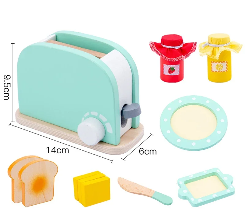 木製シミュレーションキッチンおもちゃセットままごと早期教育パンマシン電子レンジ子供のクリスマスギフト