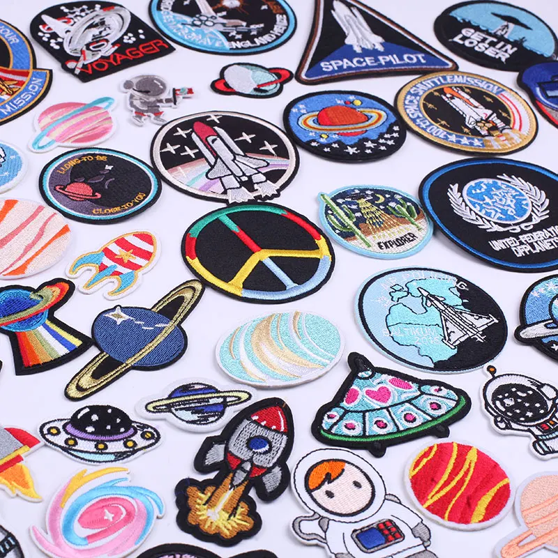 Space Pilot Rocket Patches for Clothing Thermoadhesive Stickers on Clothes Iron on Military Embroidered Patch Badges on Jackets