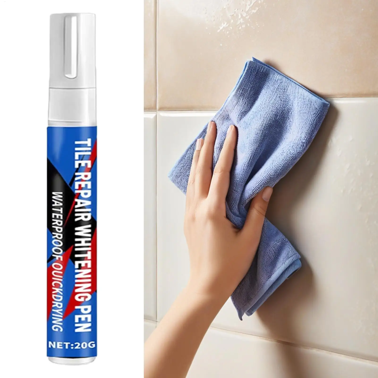 Waterproof Colorant Sealant Filler Grout Pen Tile Repair for Shower Bathroom Kitchen Ceramic Floor Wall Bathtub Sink Countertop