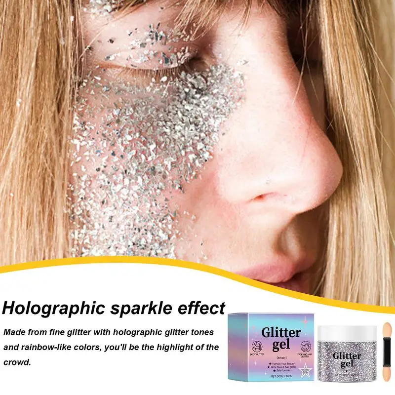 Face Body Glitter Gel Long Lasting Waterproof Eye Hair Eyeshadow multifunzionale Party Festival Stage Deco Makeup Cosmetics