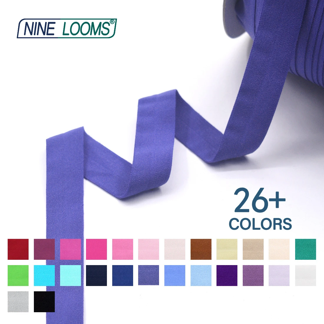Neun Webstühle matt faltbar elastisch Feind 3/4 "20mm solide nicht glänzende Spandex Band Unterwäsche Dessous Näh besatz 50 Yard von Spule – Detail 20