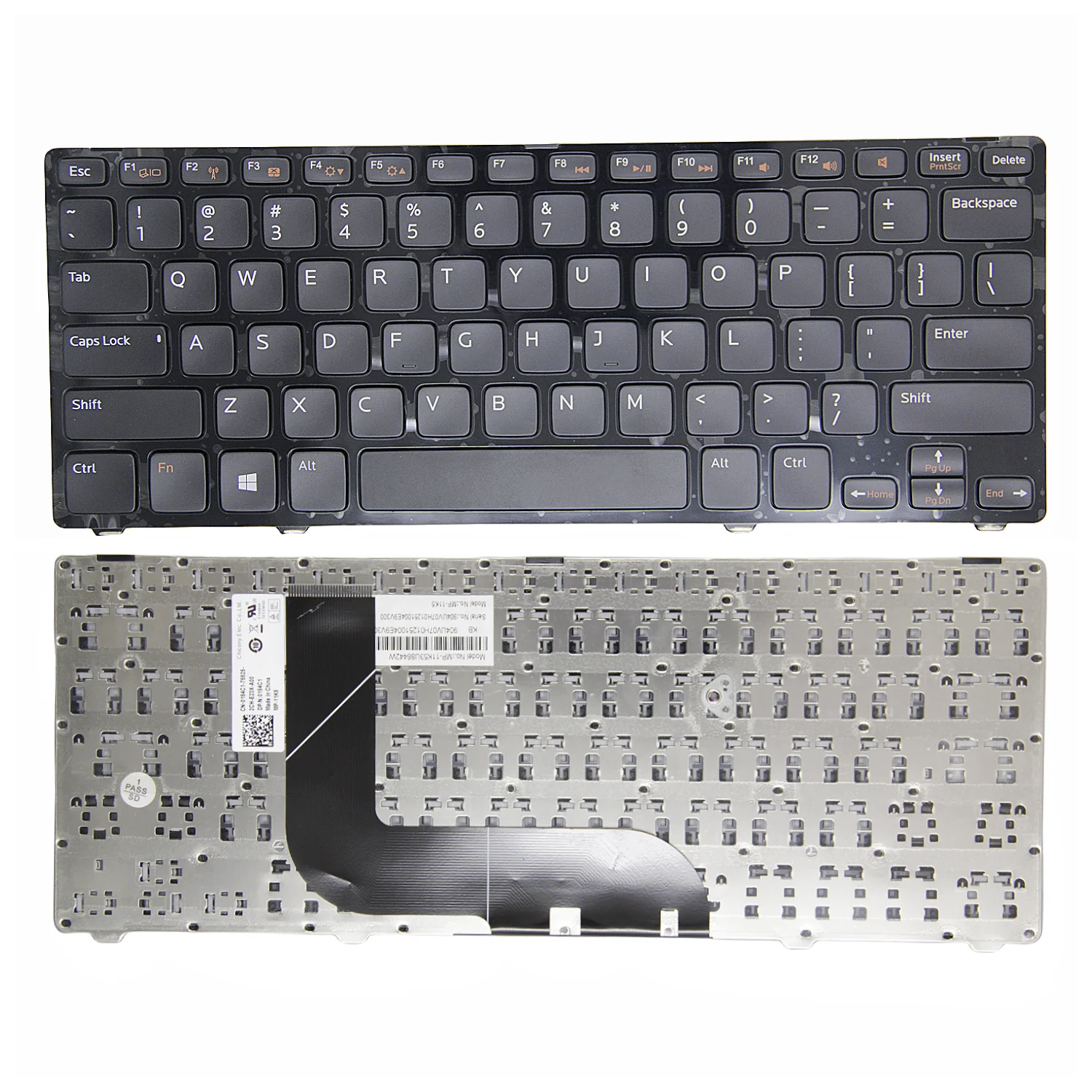 100%New Original US Dell Inspiron 14z 5423 14ZR-1316 1618S 13Z-5323 Vostro 3360 P31G P35G English Laptop Keyboard 11K53US6442W