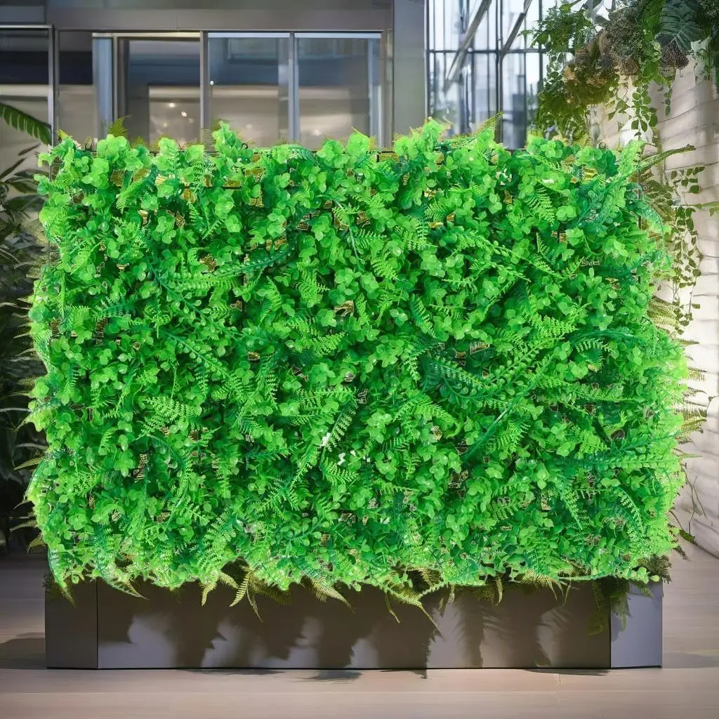 6 Pcs Artificial Green Fern Leaf Fence - 40x60 cm Privacy Decor for Home & Garden