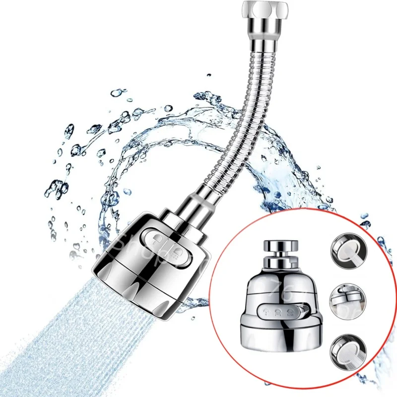 

360° Rotating Faucet Extender Kitchen Sink Faucet Bubbler Water-Saving Device Adapter Soft Water Nozzle Bathroom Accessories