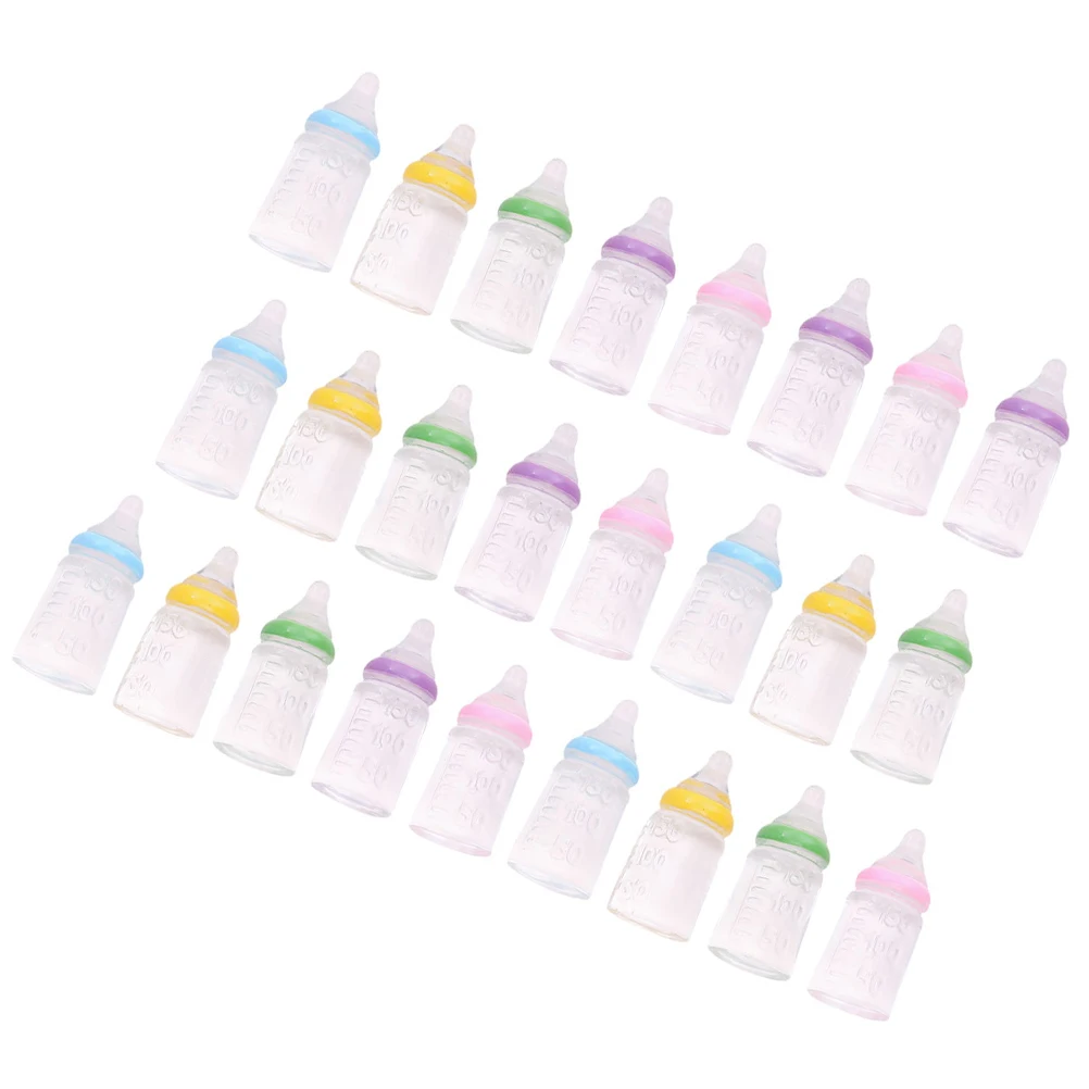 

25 шт. мини-бутылочки для кормления, миниатюрные бутылки, пластиковые украшения для молока из полипропилена