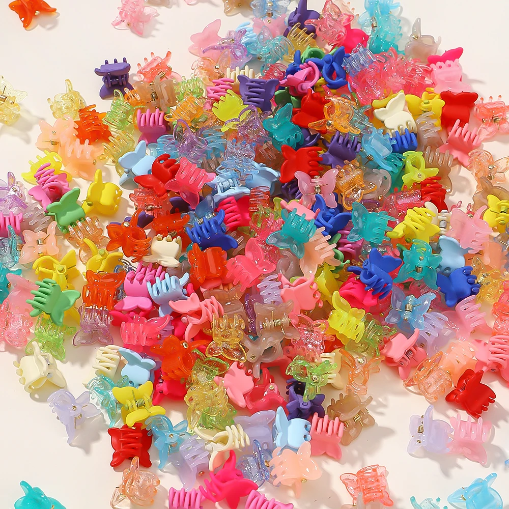 50 Stück bunte Mini-Schmetterlings-Haarspangen für Mädchen, Haarnadel, Klaue, Clip, Haarspangen, Klemmen, Haarklammern, Styling-Zubehör