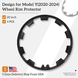 20 Inch Wheel Hub Protection For Tesla Model Y 2020-2024 Performance Rim Patch Protectors ABS Wheel Covers hubcaps