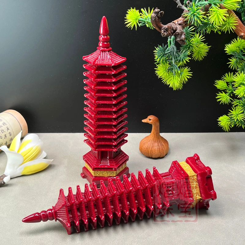 Wholesale purple gold resin cinnabar Wenchang Pagoda, thirteen layers13Layered Wenchang Pagoda Ornament, Wenquxing Feng Shui Aus