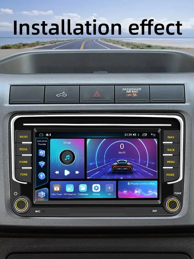 BQCC 7 ''Android 13 Octa Core Auto Speler Voor Volkswagen VW CC Passat B7 Polo Golf 5 6 Jetta uy5 uy6 Carplay Mirrorlink WIFI GPS - afbeelding 2