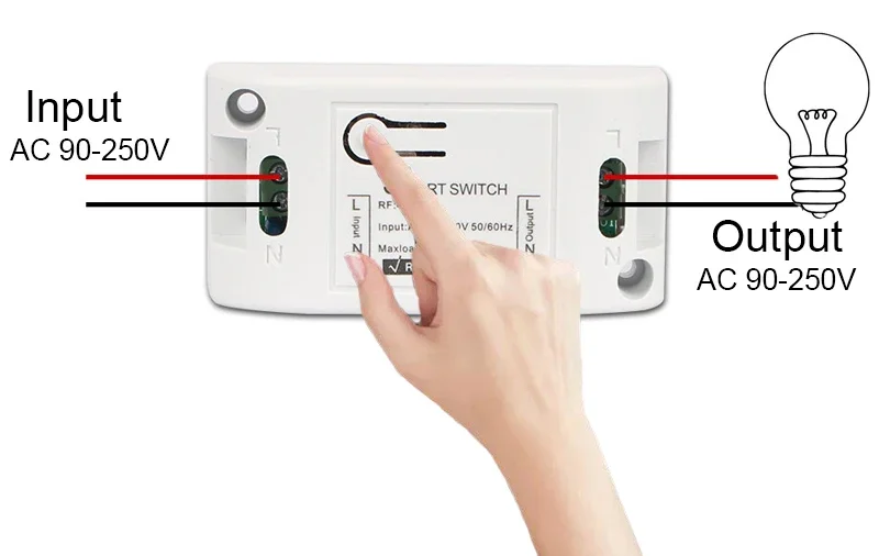 GERMA 433MHz AC 110V 220V 1 CH moduł odbiorczy przekaźnika RF uniwersalny bezprzewodowy pilot przełącznik dla lampy LED wentylatory DIY