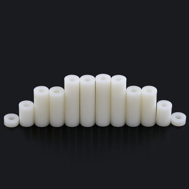 1000pcs M3*7*5 M3x5 Nylon ABS Non-Threaded Standoff Spacer Round Hollow Standoff Washer ID=3mm OD=7mm PCB Board Screw Spacers 3