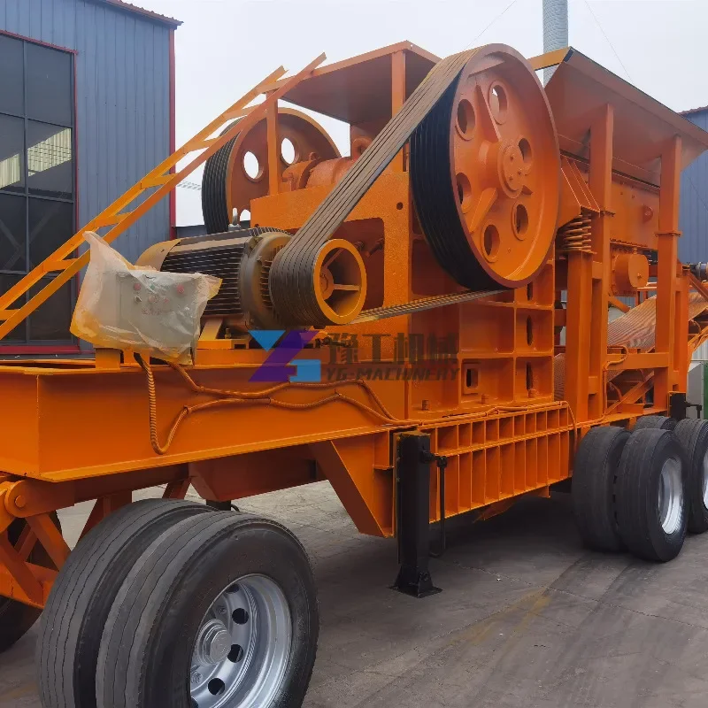 (China Top Manufacturer) Complete Stone Crushing and Grinding Equipment Engine Diesel Mobile Stone Rock Gold Ore Jaw Crusher