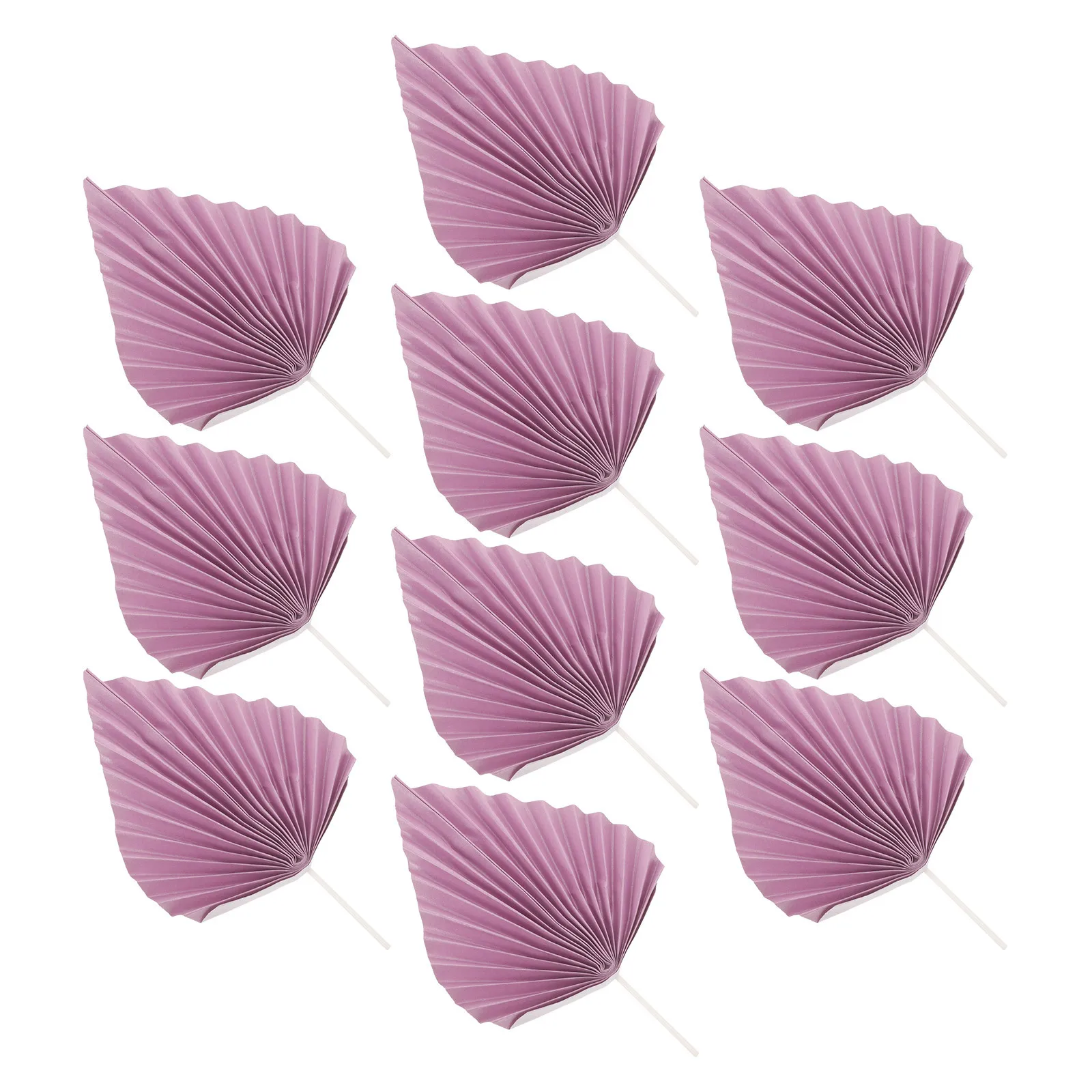 

10Pcs Palm Leaves Cake Picks Paper Fan Cupcake Decoration Birthday Cake Toppers Tropical Leaf Picks Small Leaves