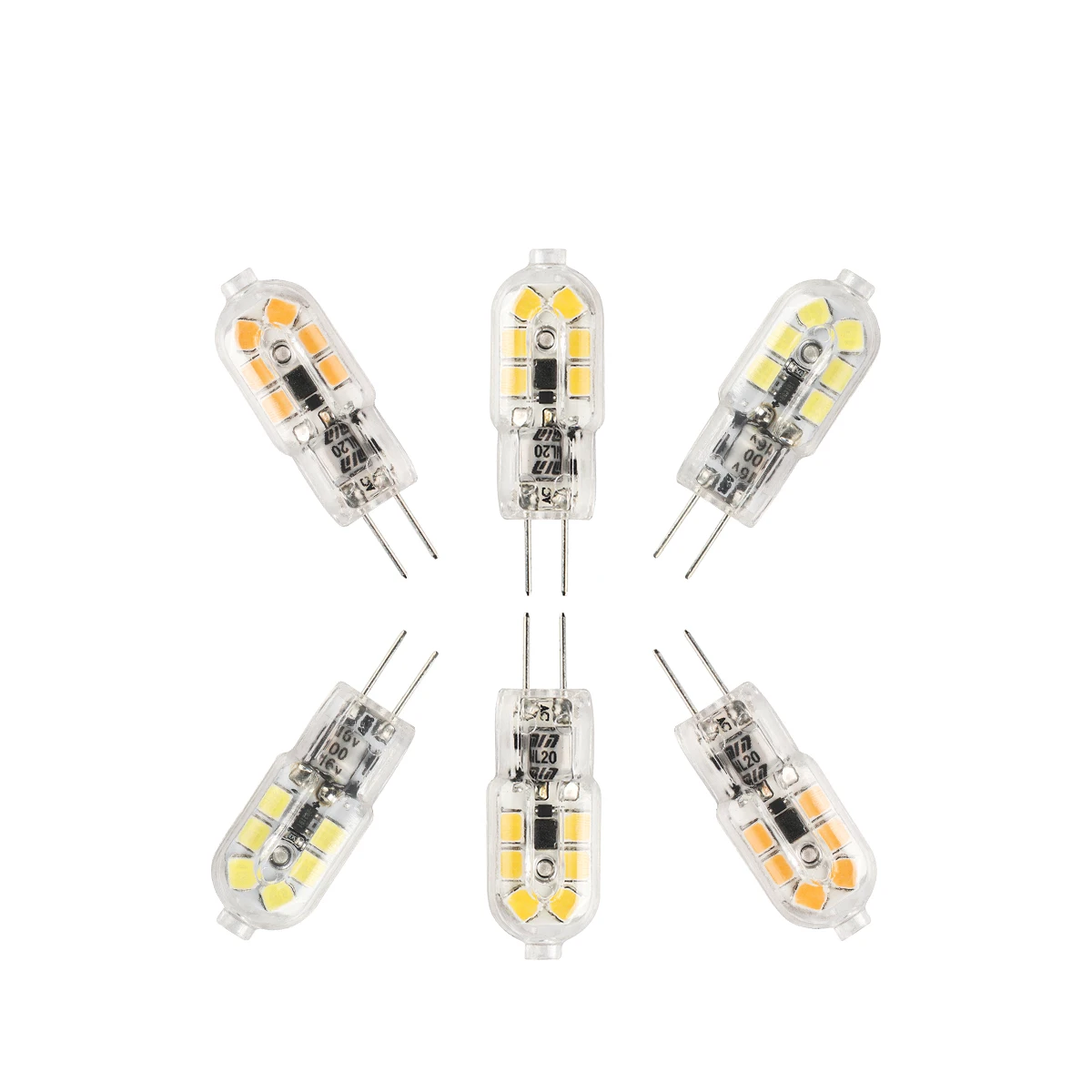 Bombilla Led Mini G4 de silicona, luz blanca cálida estroboscópica para candelabros de cristal, reemplazo de lámparas halógenas de 20W, 5 piezas,