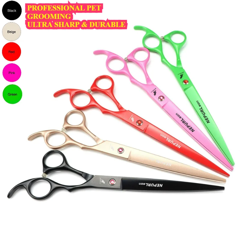 

8.0 Inch Pet Scissors Professional High Quality For Japan440C Pets Grooming Hair Shears Hairdressing Scissors Straight Shears
