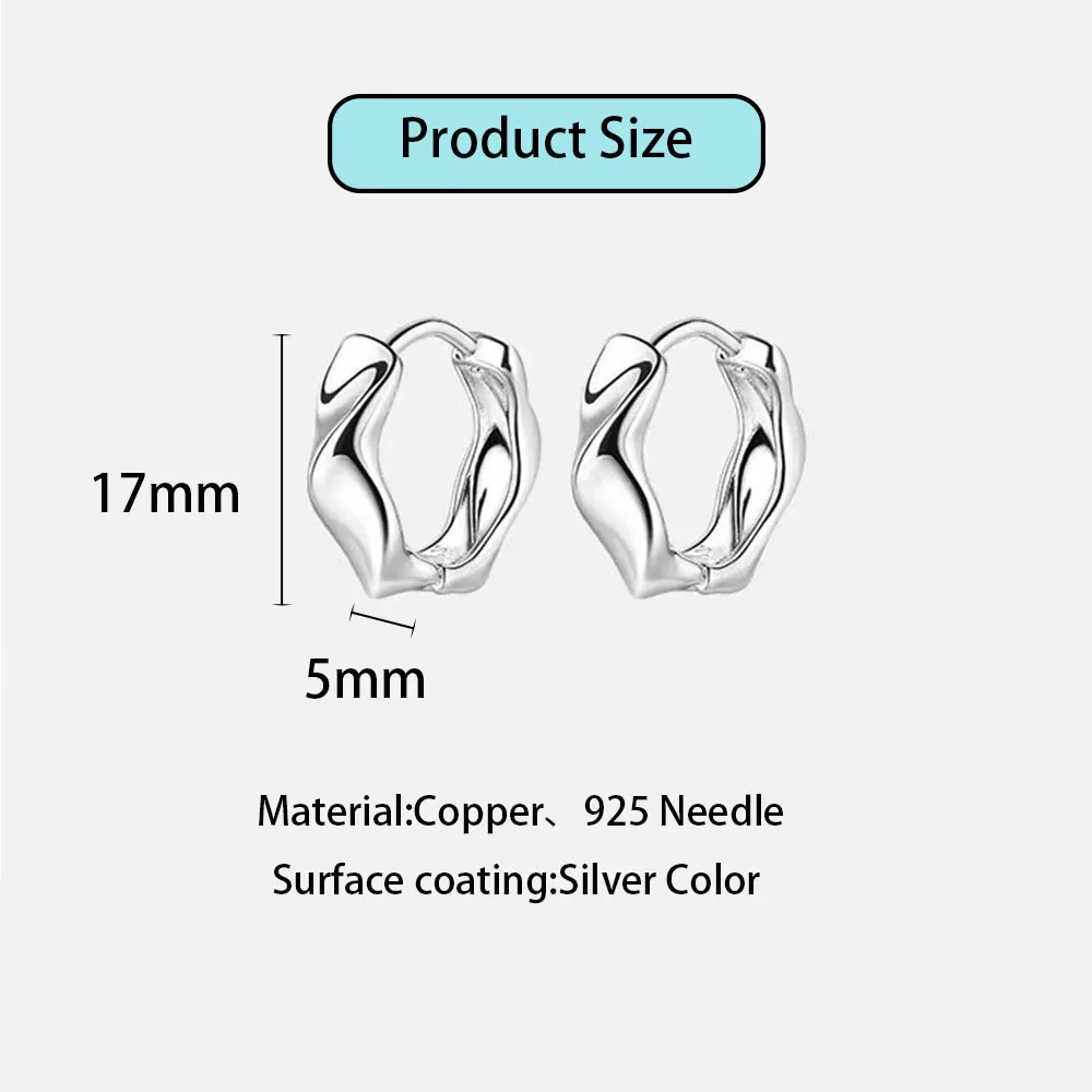 Minimalist Style Wave Round Mini Hoop Earrings For Women Party Exquisite Geometry Fashion Jewelry Accessible